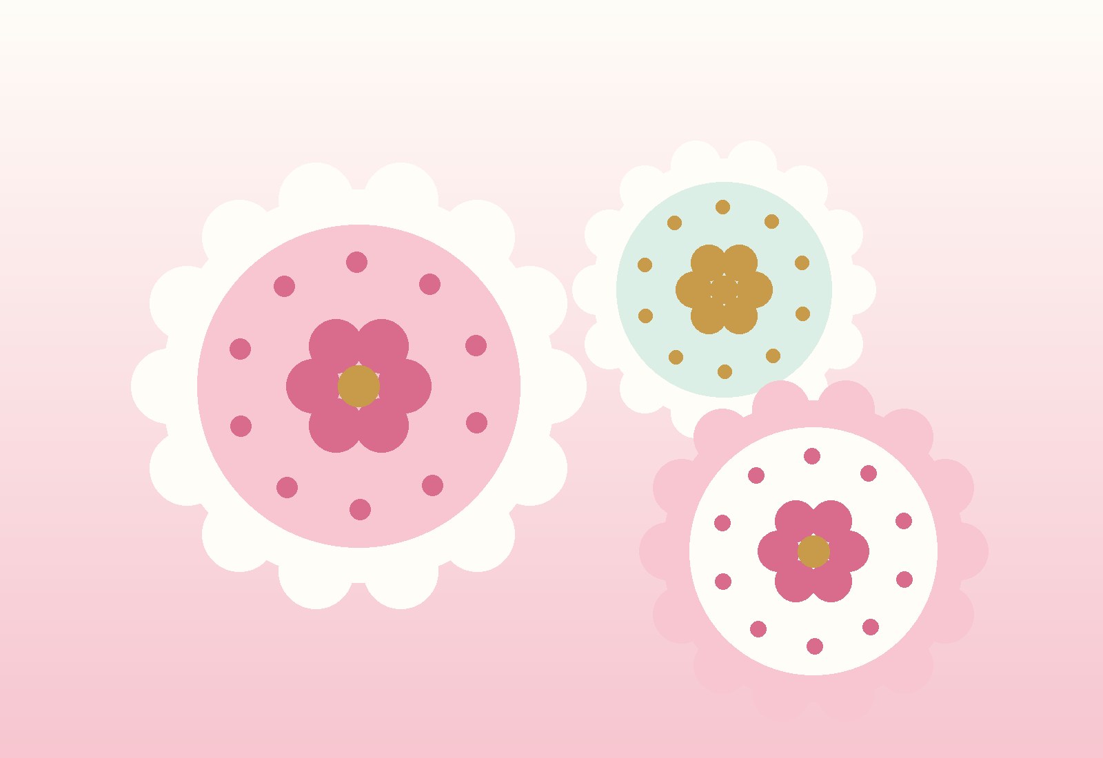 Hand-iced sugar cookies in soft pink, cream, and mint, decorated with piped flowers